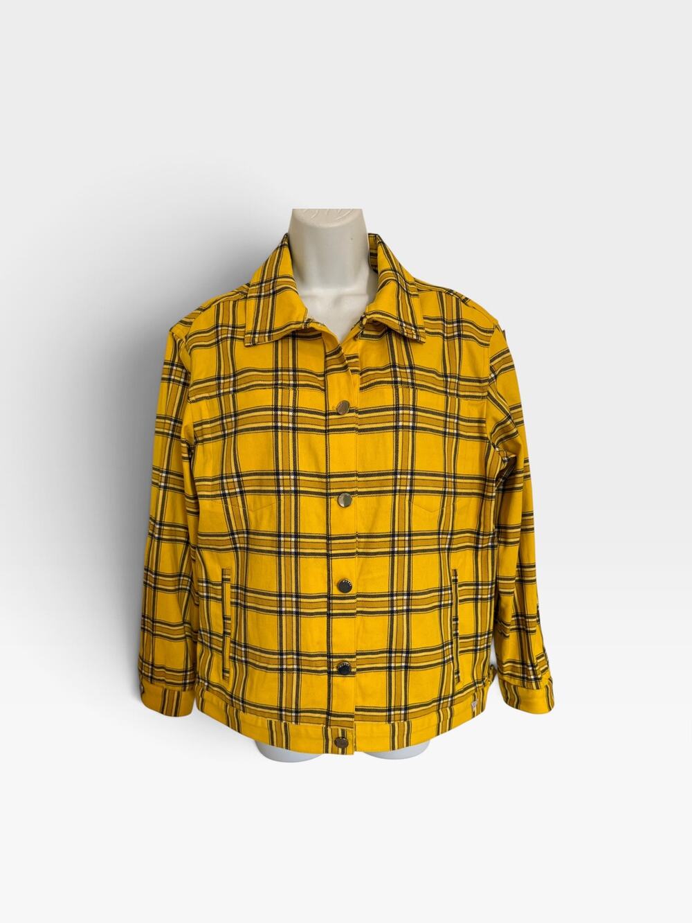 Vintage GUESS Originals Yellow Plaid Jacket 90's Y2K Clueless Small